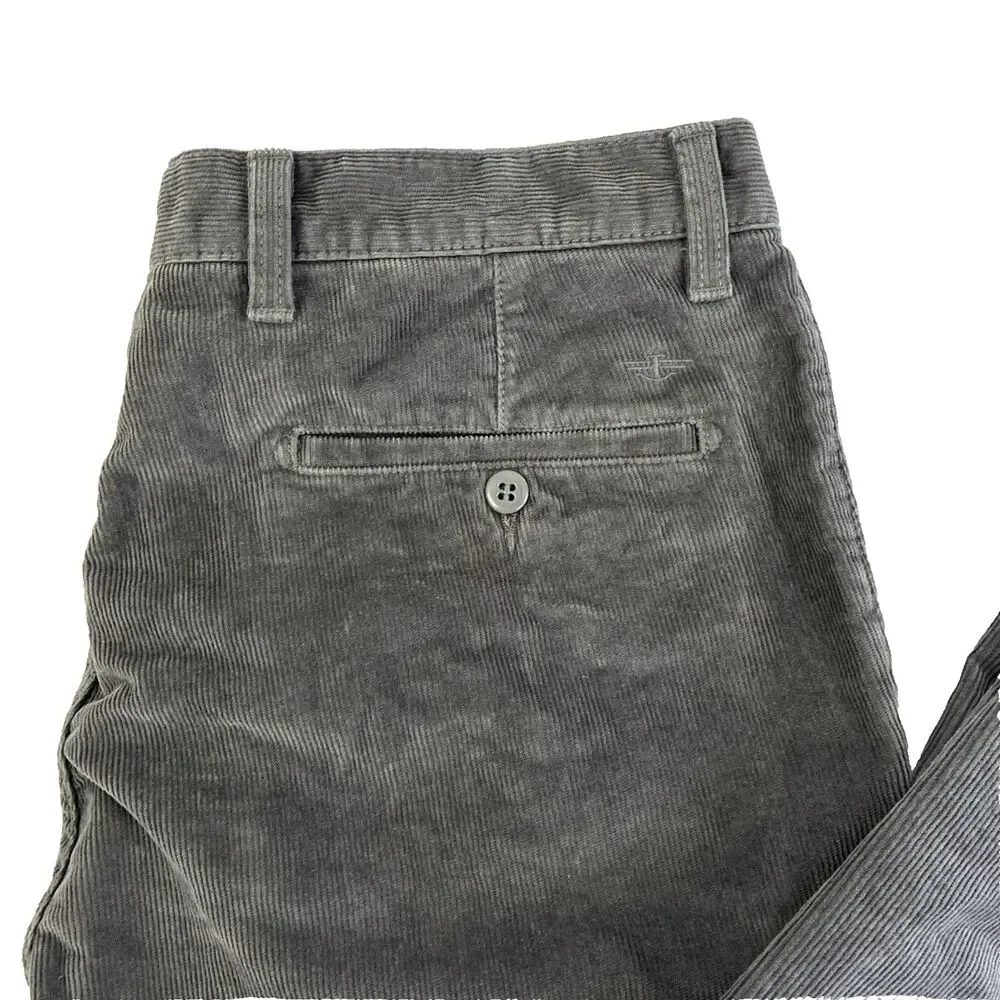 Mens Dockers Straight Fit Corduroy‎ Pants Size 36x29 Gray Preppy
